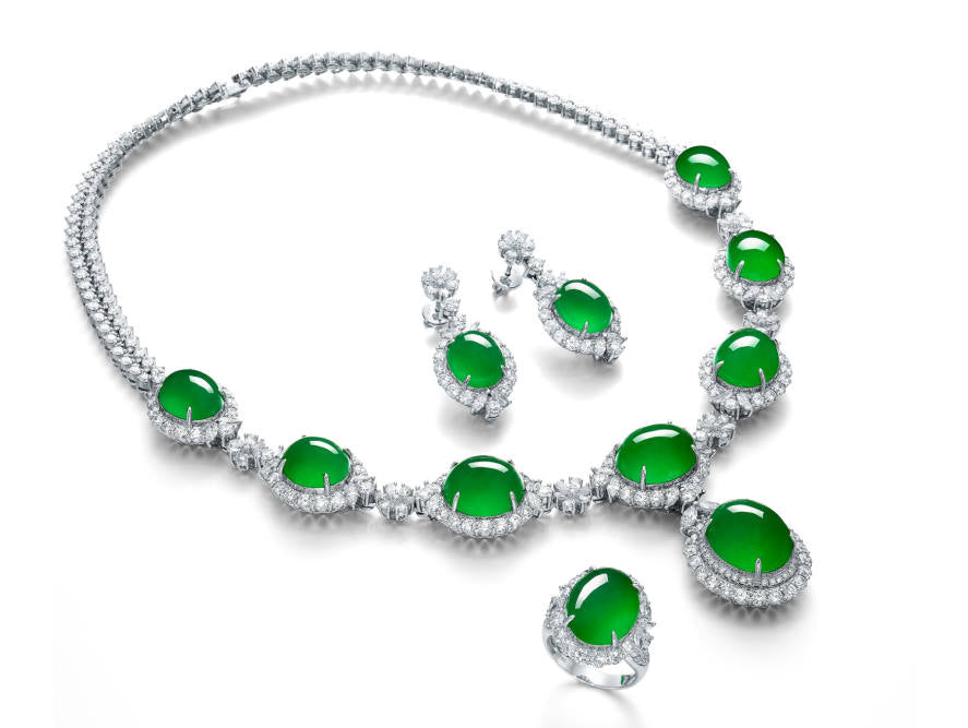 what is jadeite: Image by Sothebys - JADEITE AND DIAMOND PARURE