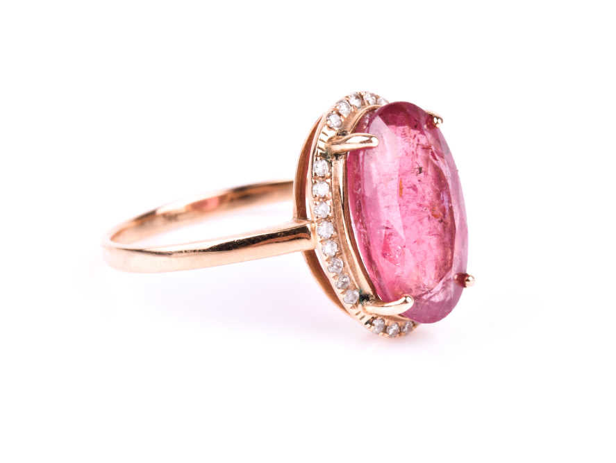 A pink tourmaline and diamond