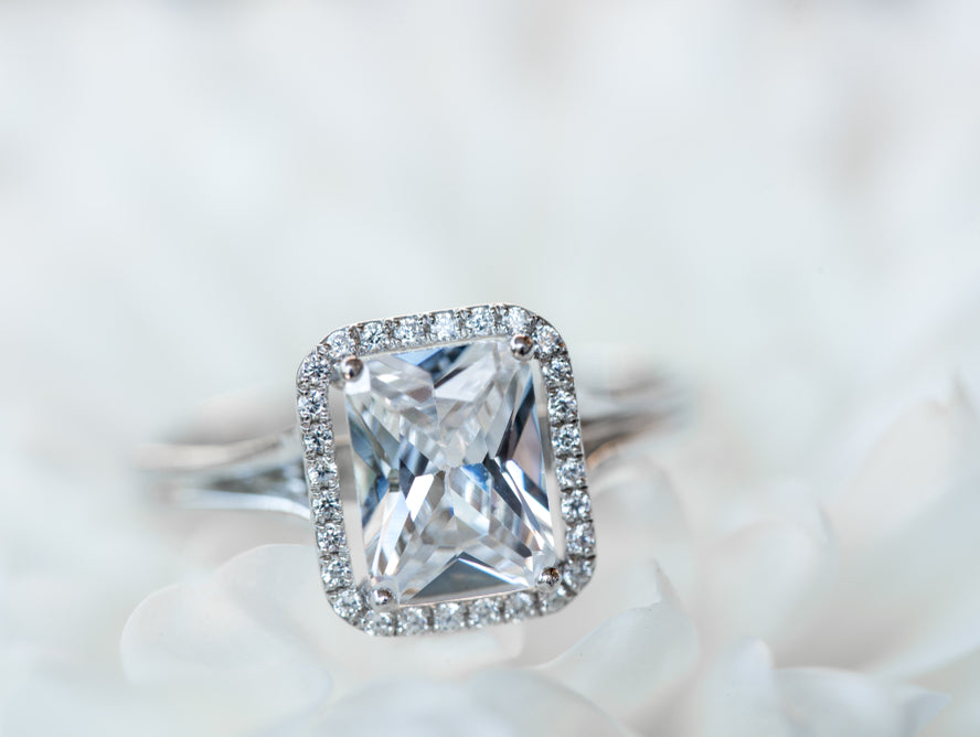 large halo diamond engagement ring