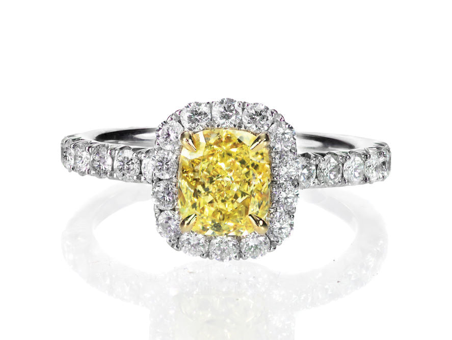 Image by Fruit Cocktail Creative via Shutterstock - yellow diamond colored engagement ring
