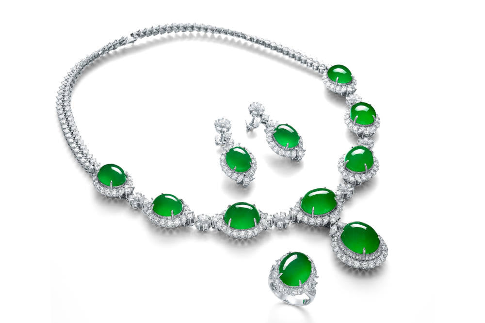 what is jadeite: Image by Sothebys - JADEITE AND DIAMOND PARURE