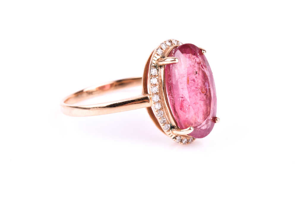 A pink tourmaline and diamond