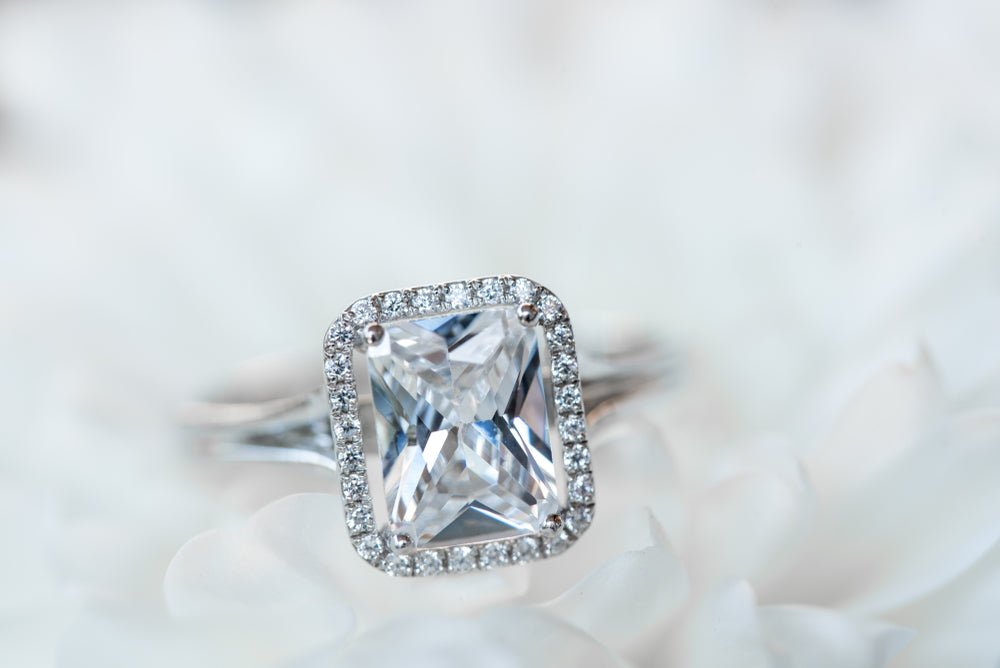 large halo diamond engagement ring
