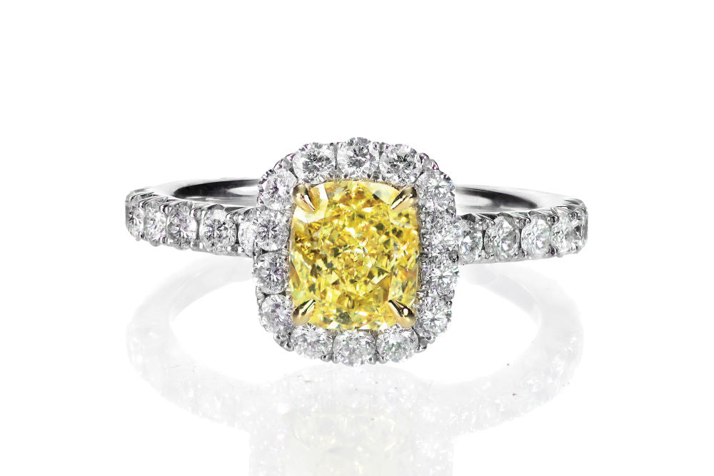 Image by Fruit Cocktail Creative via Shutterstock - yellow diamond colored engagement ring