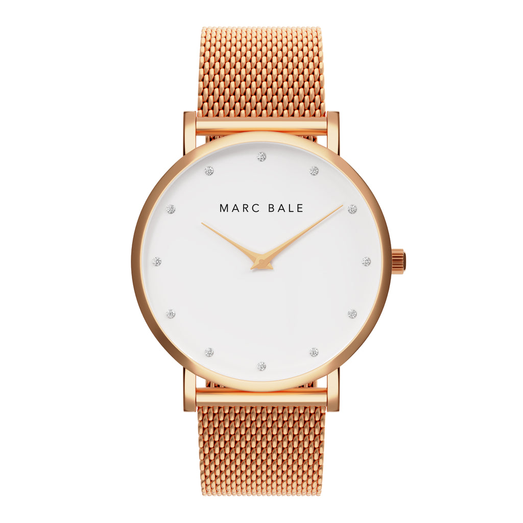 Rose Gold Crystal - Rose Gold Mesh - Classic