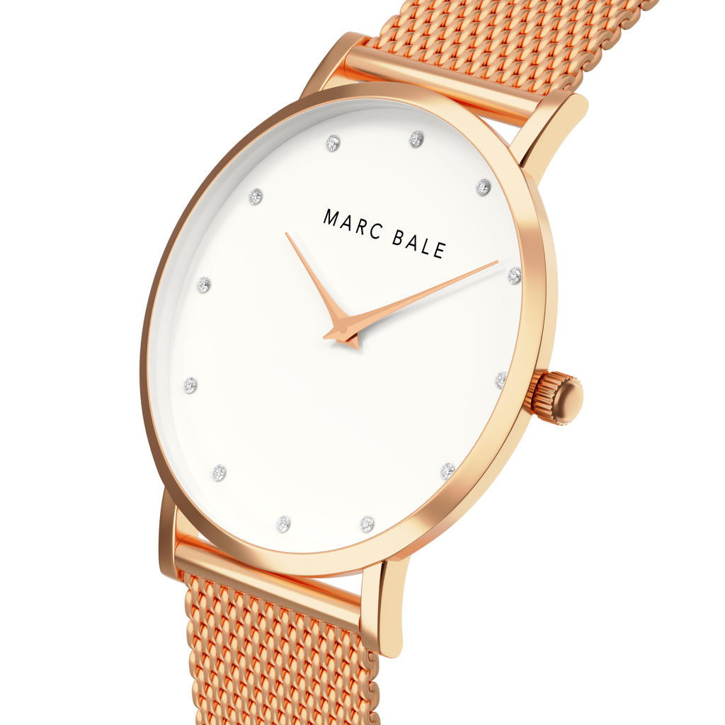 Rose Gold Crystal - Rose Gold Mesh - Classic
