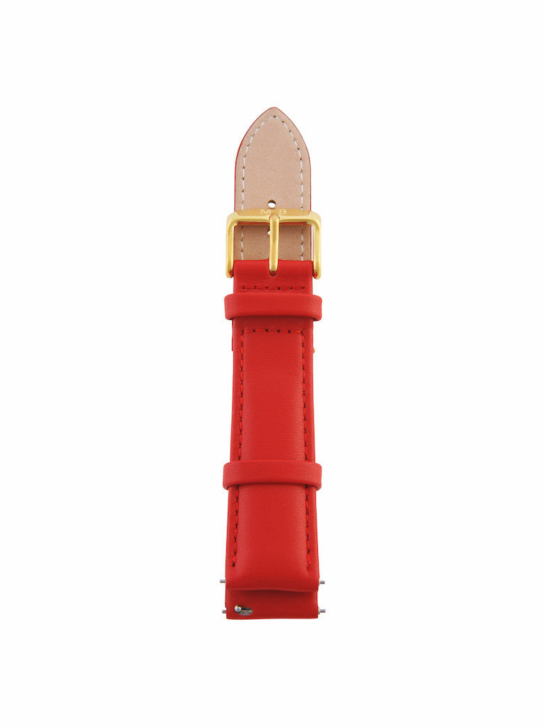 Red Leather Strap - Gold Buckle 1
