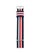 Nato Strap (Blue/Red/White) - Silver Buckle 1