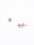 Modern Crystal Stud - Rose Gold 2