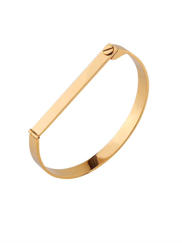 Screw Bar Bangle - Gold 2