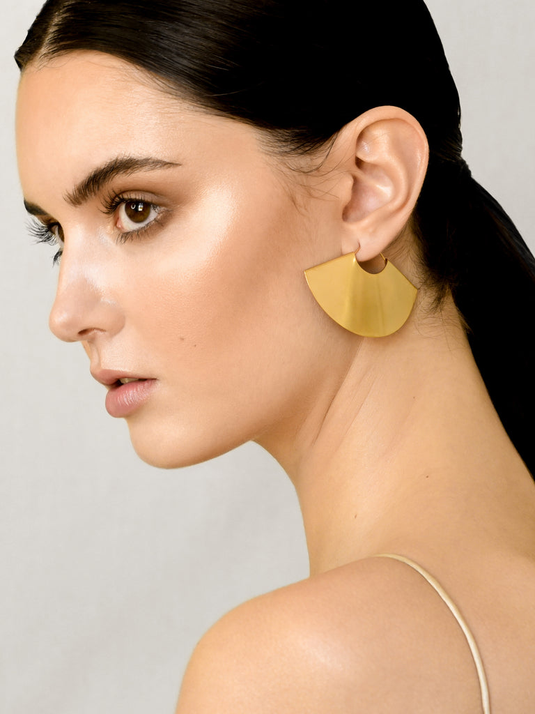Luxe Fan Earrings - Gold